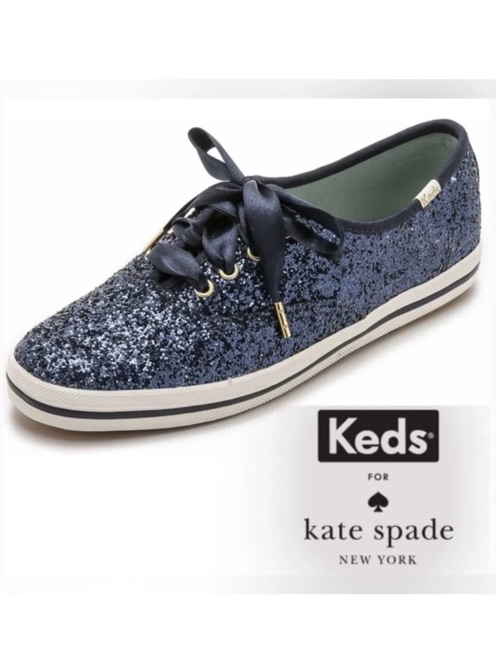 Keds x Kate Spade NY Champion Glitter Blue Sneaker Size 9.5